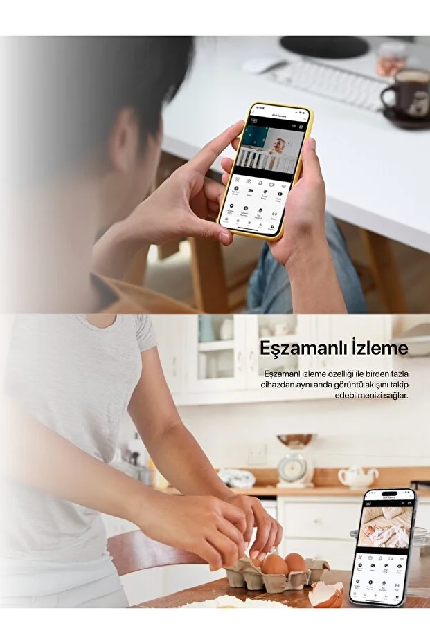 Ev Kamerası | 3’lü Set, 1080p, 3MP, Sesli, Gece Görüşlü, İç Mekan, Güvenlik Kamerası